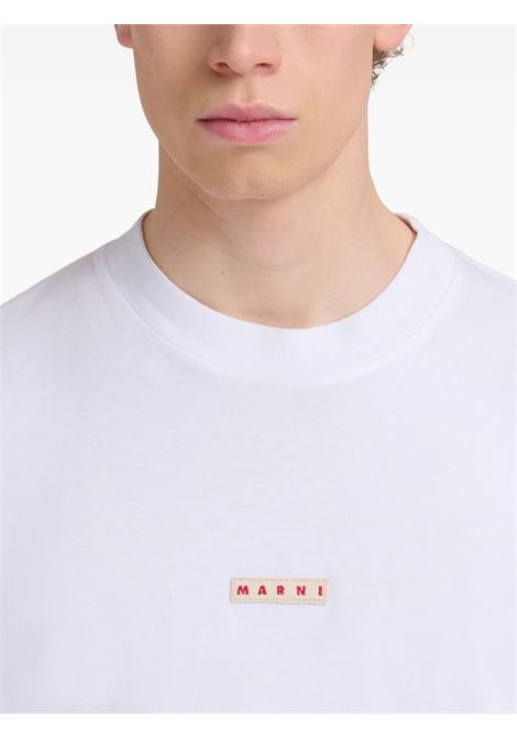 t-shirt logo uomo bianca MARNI | HUMU0223X6 UTCZ5700W01